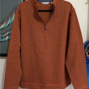 Peter Millar Men's Burnt Orange Half-Zip Sweater
